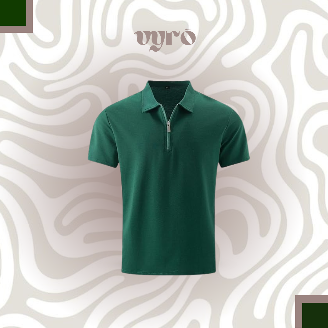 zipper polo shirt