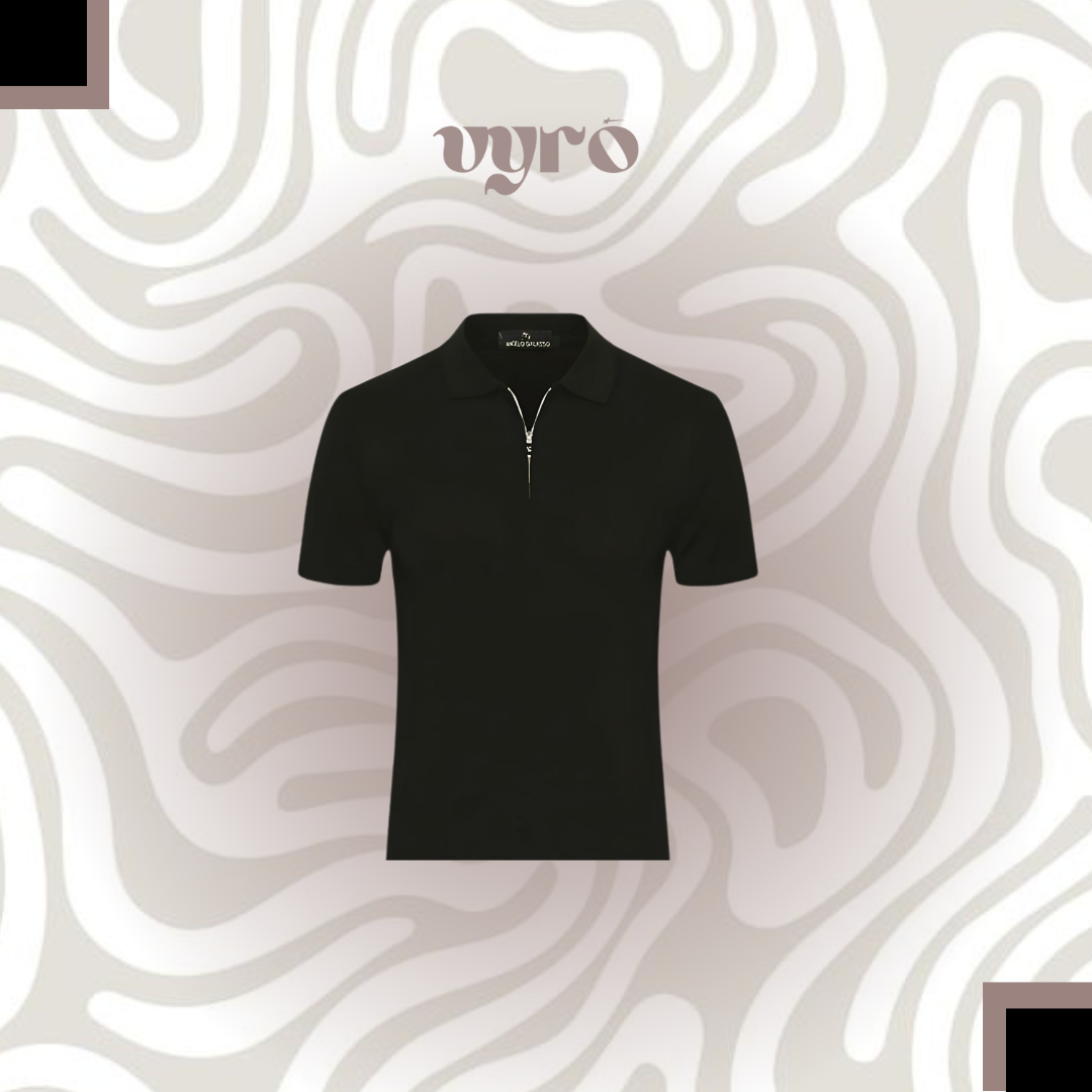 zipper polo shirt